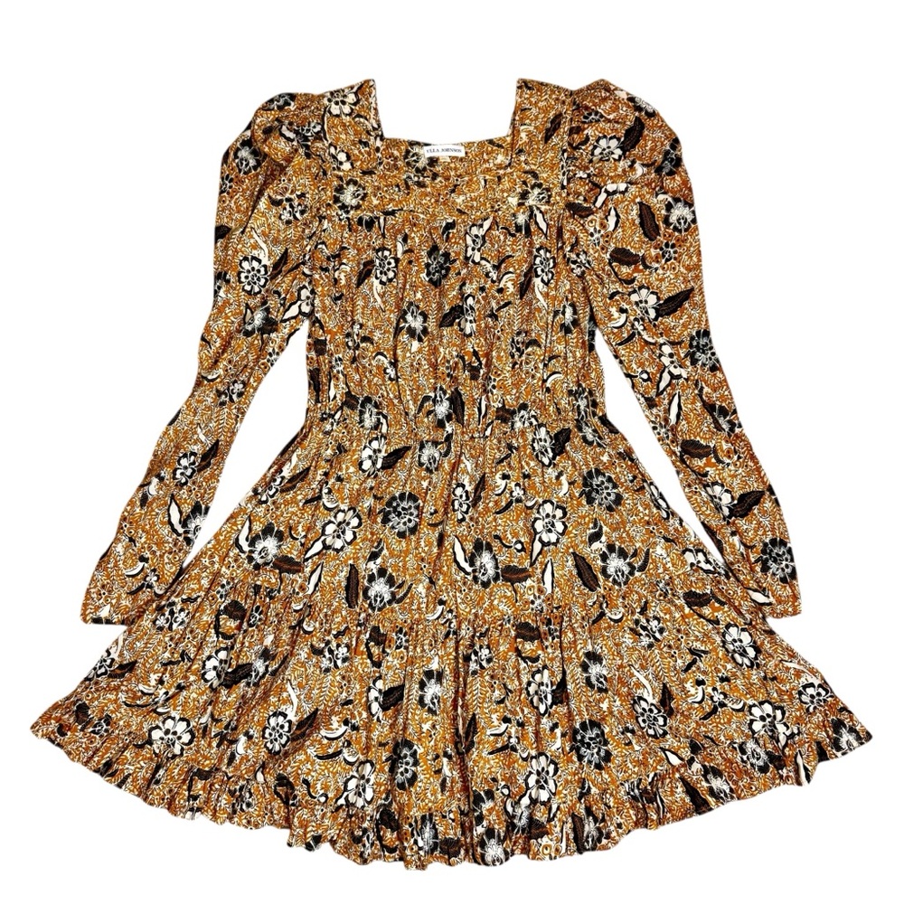 Ulla Johnson Nailah Dress Amber Floral Cotton Blend Long Sleeve Bohemian 8